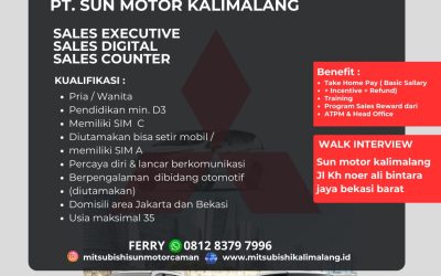 Mitsubishi Sun Motor Kalimalang Buka Lowongan Kerja Menarik !